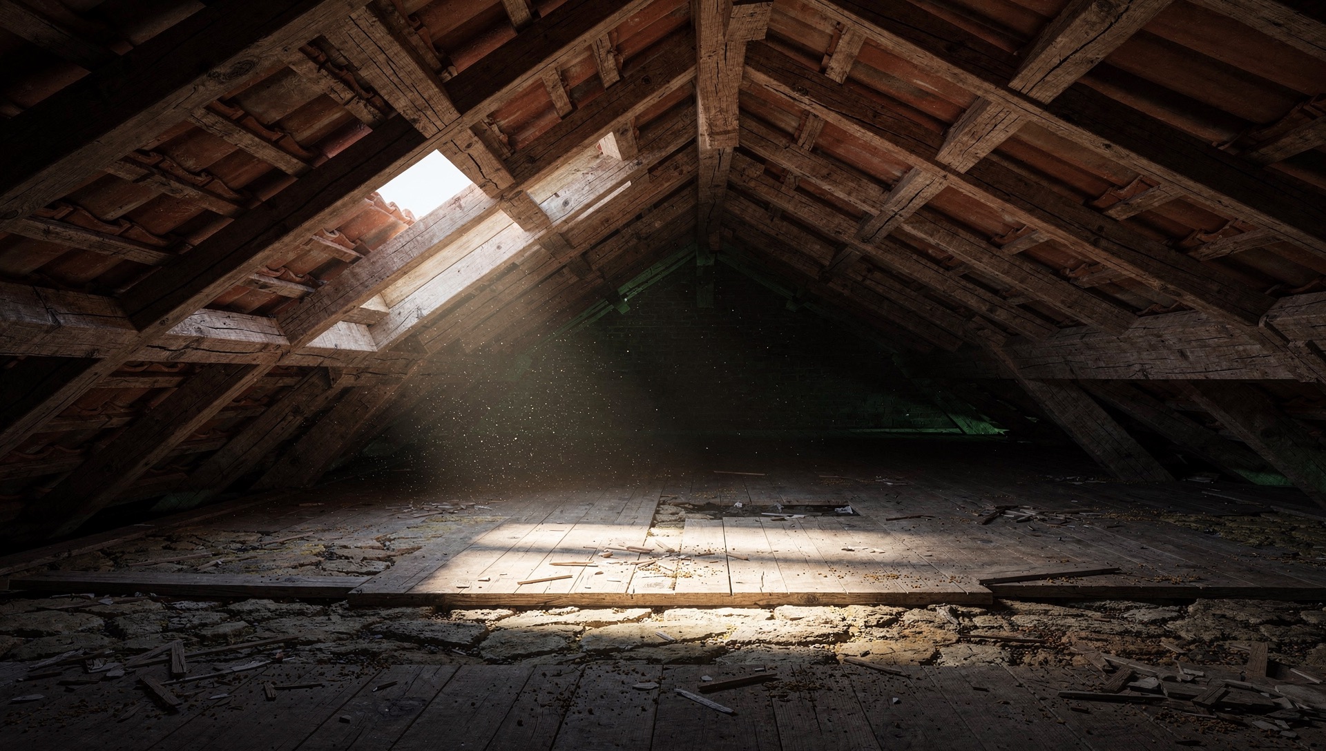 Antes: Ático sin aislar